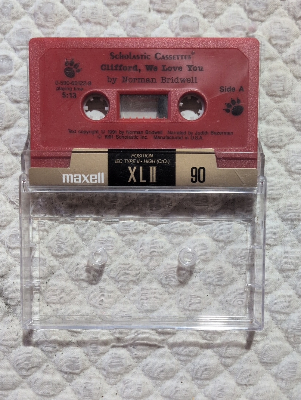 Vintage 1991 Scholastic Cassettes Clifford We Love You Norman Bridwell Tape